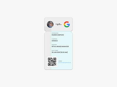 In-app passes. app badges dailyui design interviews passes qr code typography