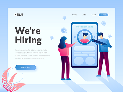 Hiring - Landing Page character design hiring illustration interface landingpage ui uiux user web work