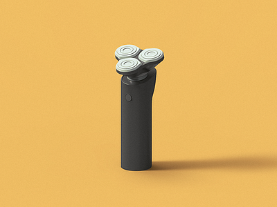 Electric Shaver 3d electric illustration lowpoly minimalism modeling render shaver yellow