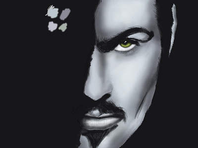 George Michael adobephotoshop artistic black brushes colors composter design digital digitally george george michael illustration paint painted photoshop singer white