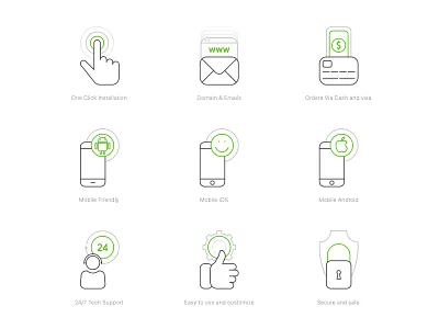 Ecommerce line icon set design ecommerce flat icons illustration line icons vector