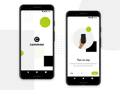 Cammeo - Splash & Onboarding android android app app lyft mobile app ride ridesharing taxi uber ui ui ux design ux