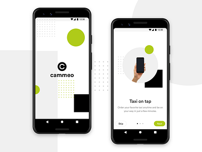 Cammeo - Splash & Onboarding android android app app lyft mobile app ride ridesharing taxi uber ui ui ux design ux