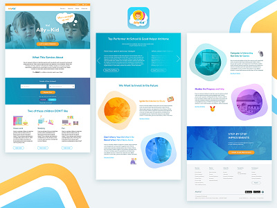 AllyKid page (app for kids and their parents) children kids app landing page ux ui design web design