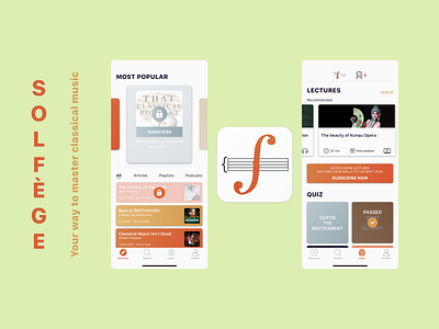 SOLFÈGE - master classical music app app icon app icon design colorful colorful app concept concept app design icon learning app music music app ui ux