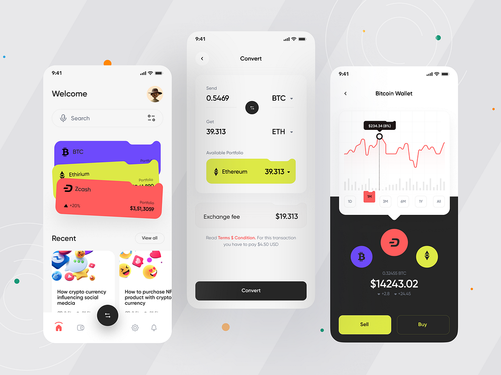 Crypto Wallet App by Ofspace on Dribbble