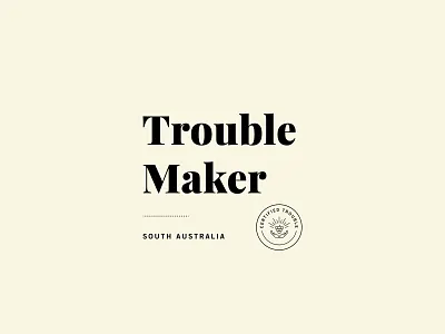 Troublemaker Wine Label clean design logo minimal wine wine bottle wine branding wine label