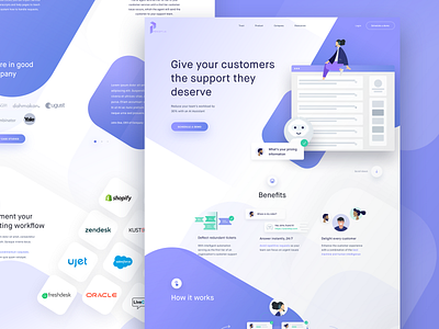 Landing Page Preview design icon interface landing page platform support typoghraphy ui website