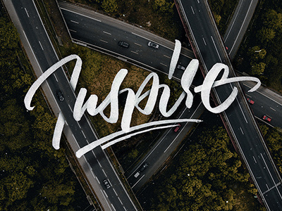 Inspire art branding calligraphy design font illustration lettering logo logotypes mural print travel type typography vector