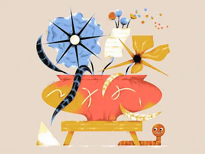 Weird Flower Arrangement bouquet flowers illustraiton illustrator photoshop worm