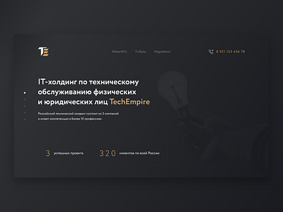 TechEmpire – IT Holding clean design digital flat holding landing page promo simple design ui ui ux design userinterface ux web webdesign