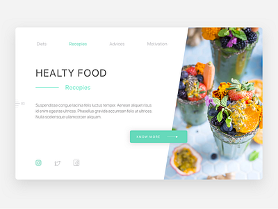 Healthy Food blue clean concept health homepage light nutrition ui template ux ui design webdesign website concept yoga