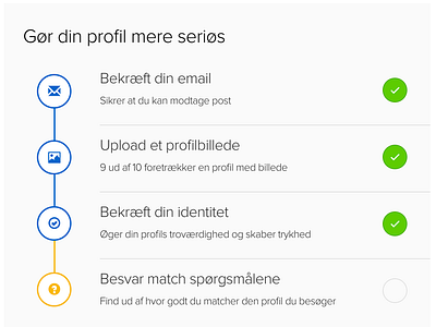 Finish your profile pr profile progress ui