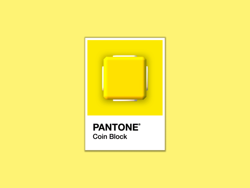 Pantone Color - Coin Block animation coin color colour gif graphic design loop mario pantone yellow