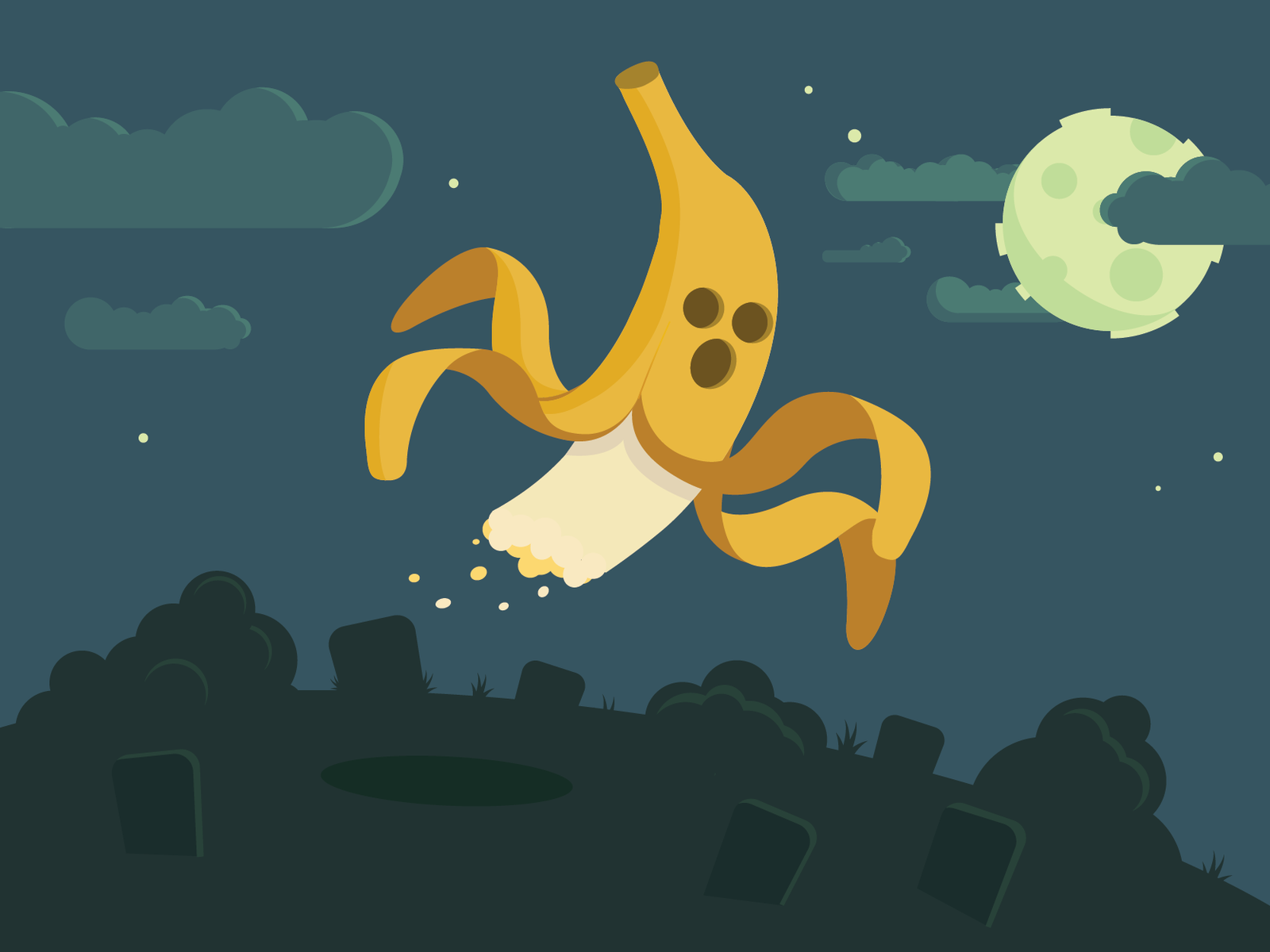 Example of I ain't afraid of no (banana) ghost!
