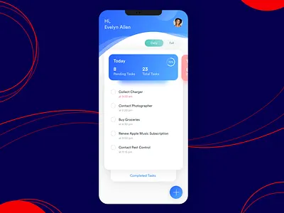 ToDo List design gradient iphonex task list todolist uxui vibrant colors waves