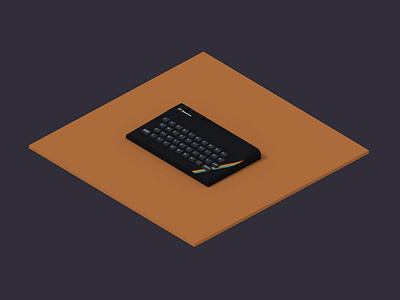 Isometric ZX Spectrum aniamtion blender 3d illustration low poly zx spectrum