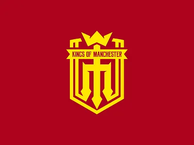 Kings of Manchester Logo club community crown elite england football football club king logo logotype manchester manchester united red sgdiz soccer