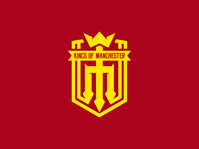 Kings of Manchester Logo club community crown elite england football football club king logo logotype manchester manchester united red sgdiz soccer