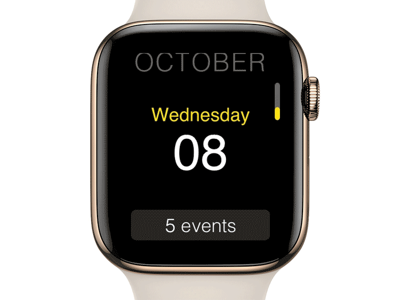 calendar app animation app apple watch calendar calendar app design mock presentation principle screen flow scroll sketch transition ux ui design view wearable wearable tech