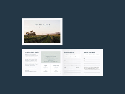 Biddle Ranch Wine Club bifold brochure brand identity branding brochure design identity design print design vineyard branding wine branding wine club