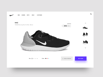 Nike - clean black and white clean e commerce ecommerce landing minimal nike nike running online store shoe shop sneaker sports store user experience uxd web website