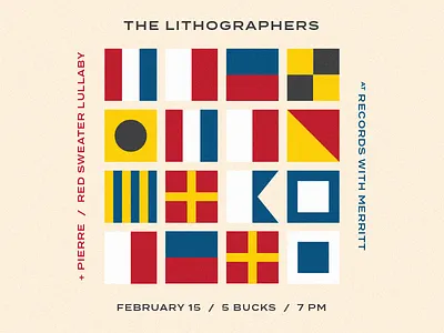 Show Poster - The Lithographers alphabet flag flyer gig poster music nautical shapes show poster