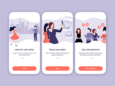 Onboarding app illustration men mobile new onboarding people sketch social ui woman