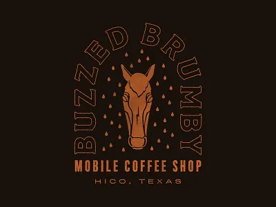 Buzzed Brumby Mobile Coffee Shop branding graphic design hand drawn illustration logo typography