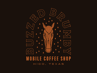 Buzzed Brumby Mobile Coffee Shop branding graphic design hand drawn illustration logo typography