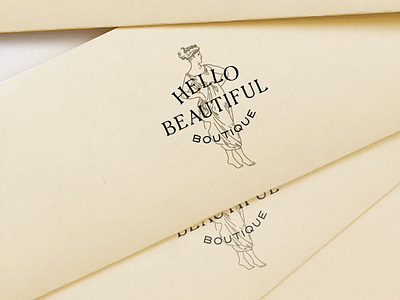 Hello Beautiful illustration logo typography