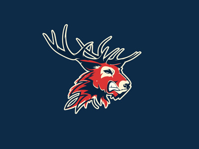 deer animal art branding deer deer logo design emblem hockey illustration logo nature sport vector world