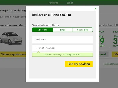 Retrieve a booking form booking system call to action design desktop e commerce input box modal modal box product toggle button toggle switch tool tip type typography ui ux web website