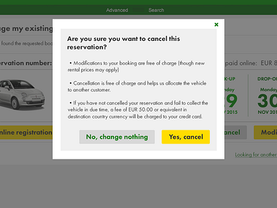 Are you really sure? booking system call to action cancel confirm confirmation copy copywriting design desktop e commerce modal modal box popin type typography ui ux web