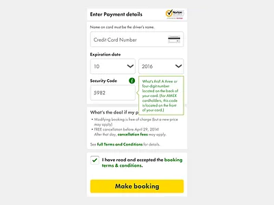 Mobile Site Payment Form booking system call to action check check box check mark credit card credit card checkout credit card payment design e commerce form mobile payment form payment method tool tip type typography ui ux web