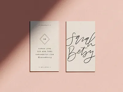 Sarah Betsy business cards beauty blogger bloggers holistic health wellness
