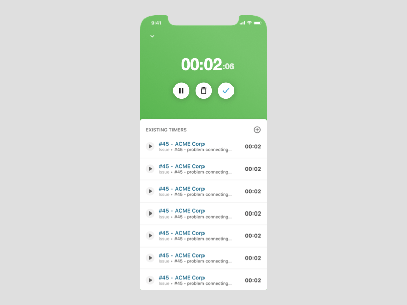 Timer Animation animation app design log work timers ui ui ux design