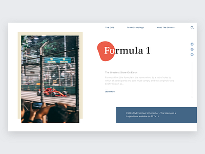 UI Card – F1 card cars f1 formula 1 light minimal typography