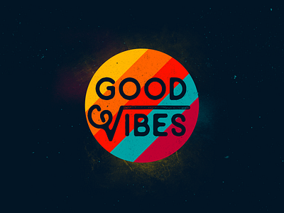 Good Vibes good vibes knockout logo retro texture typography vintage