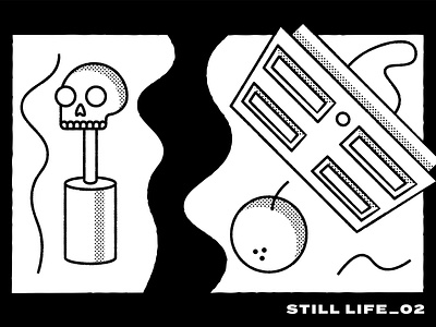 Still Life_02 door orange shapes skeleton spooky