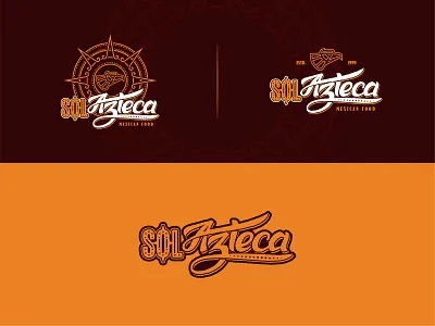 Sol Azteca badge branding design logo logotype trademark typography