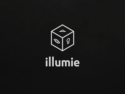 illumie all seeing eye branding key keyhole line logo logotype mark typography upvote