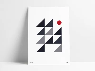 Poster 27 abstract abstract design agrib blue design geometric gray grey minimal art minimalism minimalistic poster poster a day poster art print red triangle triangles triangular wall art