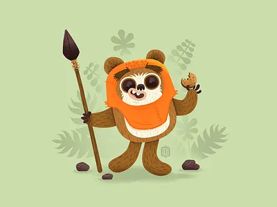 Yub Nub Wicket cartoon illustrations character design childrens illustration digital art disney illustration jedi kid art kidlit kids art lucasfilm star wars vector