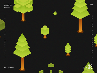 Forest illustration 2.5d design green illustration poster simplicity