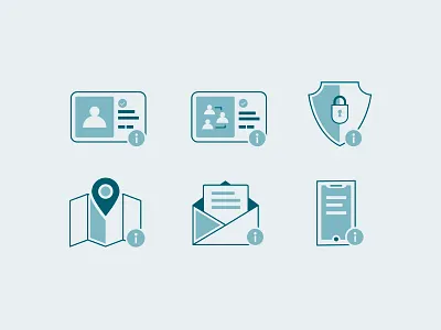 Icon WIP control control panel dashboard email group icon illustration illustrator letter line location lock map person phone phone app security shield