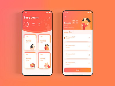 Chinese language learning course dribbble game gradient interaction language learning pass ui