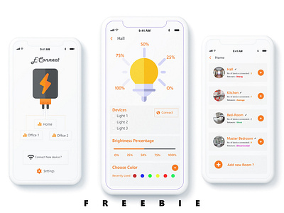 E-connect android art artwork clay connect design electric free freebie ios light mockup ui uiux ux uxui web webdesign wifi