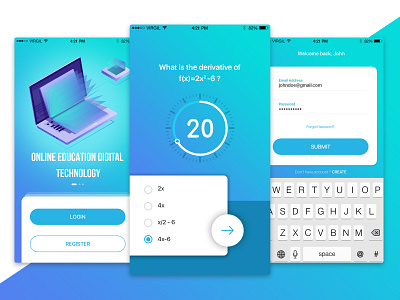 Online Education animation app artwork branding design flat icon illustration ios lettering minimal type typography ui ux vector web