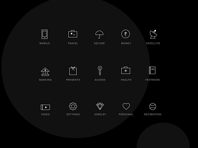 Icon set clean iconography icons illustration lineart media minimal mobile money sleep ui